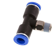 8mm x R1/8'' Inline T-Stück Steckverschraubung mit Außengewinde Messing/PA 66 NBR drehbar [2 Stück]