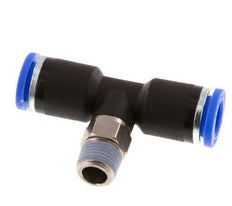 8mm x R1/8'' Inline T-Stück Steckverschraubung mit Außengewinde Messing/PA 66 NBR drehbar [2 Stück]