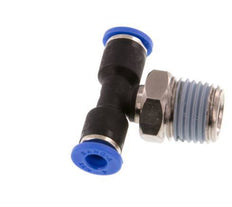 4mm x R1/4'' Inline T-Steckverschraubung mit Außengewinde Messing/PA 66 NBR drehbar [2 Stück]