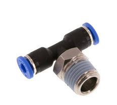 4mm x R1/4'' Inline T-Steckverschraubung mit Außengewinde Messing/PA 66 NBR drehbar [2 Stück]