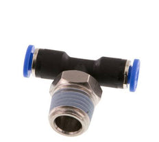 4mm x R1/4'' Inline T-Steckverschraubung mit Außengewinde Messing/PA 66 NBR drehbar [2 Stück]