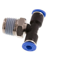4mm x R1/4'' Inline T-Steckverschraubung mit Außengewinde Messing/PA 66 NBR drehbar [2 Stück]