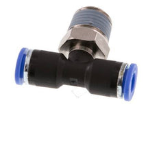 6mm x R1/4'' Inline T-Steckverschraubung mit Außengewinde Messing/PA 66 NBR drehbar [2 Stück]
