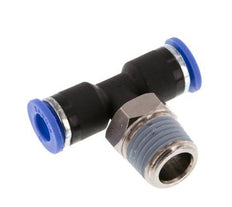 6mm x R1/4'' Inline T-Steckverschraubung mit Außengewinde Messing/PA 66 NBR drehbar [2 Stück]