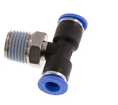 6mm x R1/4'' Inline T-Steckverschraubung mit Außengewinde Messing/PA 66 NBR drehbar [2 Stück]
