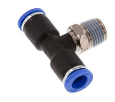 8mm x R1/4'' Inline Tee Push-in Fitting with Male Threads Brass/PA 66 NBR Rotatable [2 Pieces]