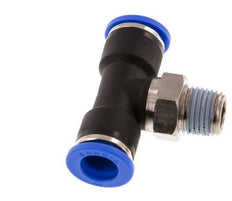 10mm x R1/4'' Inline-T-Stück Steckverschraubung mit Außengewinde Messing/PA 66 NBR drehbar