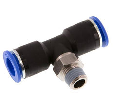 12mm x R1/4'' Inline T-Stück Steckverschraubung mit Außengewinde Messing/PA 66 NBR drehbar