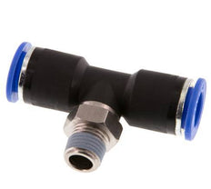 12mm x R1/4'' Inline T-Stück Steckverschraubung mit Außengewinde Messing/PA 66 NBR drehbar