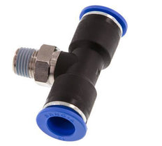 12mm x R1/4'' Inline T-Stück Steckverschraubung mit Außengewinde Messing/PA 66 NBR drehbar