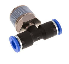 6mm x R3/8'' Inline T-Steckverschraubung mit Außengewinde Messing/PA 66 NBR drehbar [2 Stück]