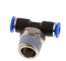 6mm x R3/8'' Inline T-Steckverschraubung mit Außengewinde Messing/PA 66 NBR drehbar [2 Stück]