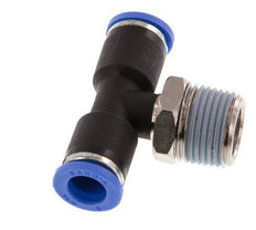 8mm x R3/8'' Inline Tee Push-in Fitting with Male Threads Brass/PA 66 NBR Rotatable [2 Pieces]