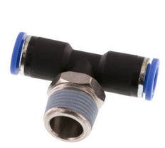 8mm x R3/8'' Inline T-Steckverschraubung mit Außengewinde Messing/PA 66 NBR drehbar [2 Stück]