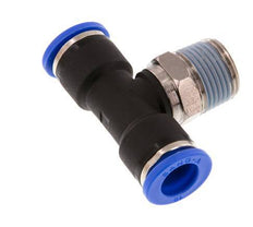 10mm x R3/8'' Inline-T-Stück Steckverschraubung mit Außengewinde Messing/PA 66 NBR drehbar