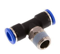 10mm x R3/8'' Inline-T-Stück Steckverschraubung mit Außengewinde Messing/PA 66 NBR drehbar