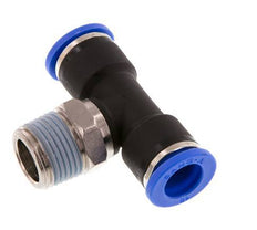 10mm x R3/8'' Inline-T-Stück Steckverschraubung mit Außengewinde Messing/PA 66 NBR drehbar