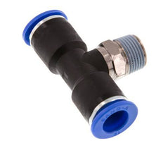 12mm x R3/8'' Inline Tee Push-in Fitting with Male Threads Brass/PA 66 NBR Rotatable