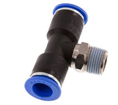 12mm x R3/8'' Inline-T-Stück Steckverschraubung mit Außengewinde Messing/PA 66 NBR drehbar