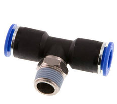 12mm x R3/8'' Inline-T-Stück Steckverschraubung mit Außengewinde Messing/PA 66 NBR drehbar