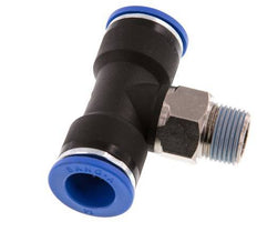 14mm x R3/8'' Inline-T-Stück Steckverschraubung mit Außengewinde Messing/PA 66 NBR drehbar