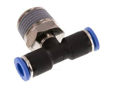 8mm x R1/2'' Inline T-Stück Steckverschraubung mit Außengewinde Messing/PA 66 NBR drehbar