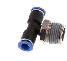 8mm x R1/2'' Inline T-Stück Steckverschraubung mit Außengewinde Messing/PA 66 NBR drehbar