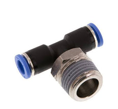 8mm x R1/2'' Inline T-Stück Steckverschraubung mit Außengewinde Messing/PA 66 NBR drehbar