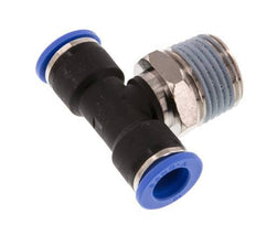 10mm x R1/2'' Inline-T-Stück Steckverschraubung mit Außengewinde Messing/PA 66 NBR drehbar