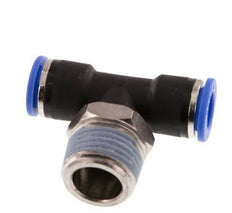 10mm x R1/2'' Inline-T-Stück Steckverschraubung mit Außengewinde Messing/PA 66 NBR drehbar