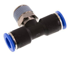 12mm x R1/2'' Inline-T-Stück Steckverschraubung mit Außengewinde Messing/PA 66 NBR drehbar