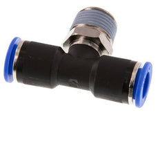 12mm x R1/2'' Inline-T-Stück Steckverschraubung mit Außengewinde Messing/PA 66 NBR drehbar