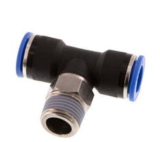 14mm x R1/2'' Inline T-Stück Steckverschraubung mit Außengewinde Messing/PA 66 NBR drehbar