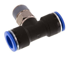 16mm x R1/2'' Inline-T-Stück Steckverschraubung mit Außengewinde Messing/PA 66 NBR drehbar