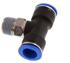 16mm x R1/2'' Inline-T-Stück Steckverschraubung mit Außengewinde Messing/PA 66 NBR drehbar