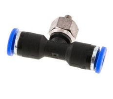 3mm x M 3 Inline Tee Push-in Fitting with Male Threads Steel/PA 66 NBR Rotatable [2 Pieces]
