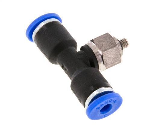 3mm x M 3 Inline T-Stück Steckverschraubung mit Außengewinde Stahl/PA 66 NBR drehbar [2 Stück]