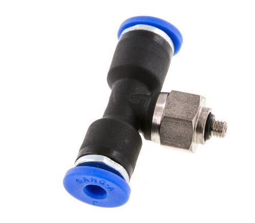 3mm x M 3 Inline Tee Push-in Fitting with Male Threads Steel/PA 66 NBR Rotatable [2 Pieces]