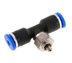 3mm x M 3 Inline T-Stück Steckverschraubung mit Außengewinde Stahl/PA 66 NBR drehbar [2 Stück]