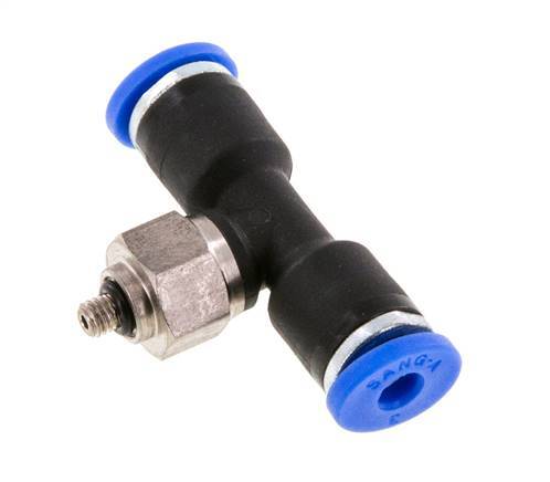 3mm x M 3 Inline T-Stück Steckverschraubung mit Außengewinde Stahl/PA 66 NBR drehbar [2 Stück]