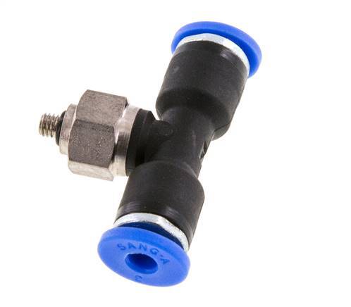 3mm x M 3 Inline T-Stück Steckverschraubung mit Außengewinde Stahl/PA 66 NBR drehbar [2 Stück]