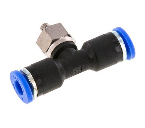 4mm x M 3 Inline T-Stück Steckverschraubung mit Außengewinde Stahl/PA 66 NBR drehbar [2 Stück]