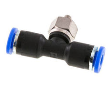 4mm x M 3 Inline T-Stück Steckverschraubung mit Außengewinde Stahl/PA 66 NBR drehbar [2 Stück]