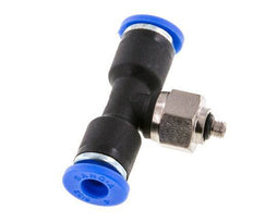 4mm x M 3 Inline T-Stück Steckverschraubung mit Außengewinde Stahl/PA 66 NBR drehbar [2 Stück]