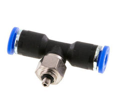 4mm x M 3 Inline T-Stück Steckverschraubung mit Außengewinde Stahl/PA 66 NBR drehbar [2 Stück]