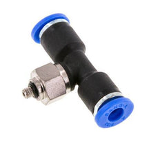 4mm x M 3 Inline T-Stück Steckverschraubung mit Außengewinde Stahl/PA 66 NBR drehbar [2 Stück]