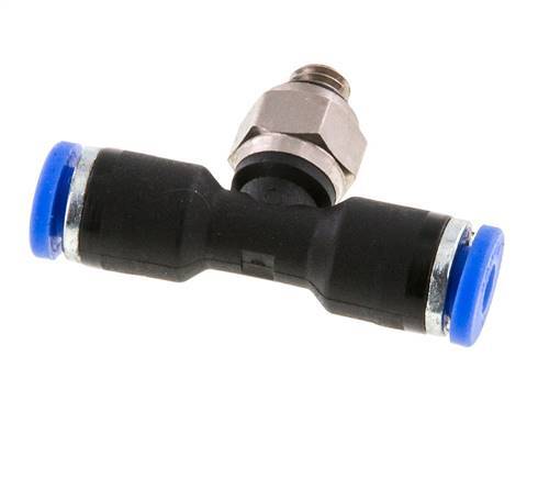 3mm x M 5 Inline T-Stück Steckverschraubung mit Außengewinde Messing/PA 66 NBR drehbar [2 Stück]