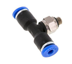 3mm x M 5 Inline T-Stück Steckverschraubung mit Außengewinde Messing/PA 66 NBR drehbar [2 Stück]