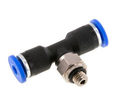 3mm x M 5 Inline T-Stück Steckverschraubung mit Außengewinde Messing/PA 66 NBR drehbar [2 Stück]