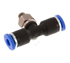 4mm x M 5 Inline T-Stück Steckverschraubung mit Außengewinde Messing/PA 66 NBR drehbar [2 Stück]